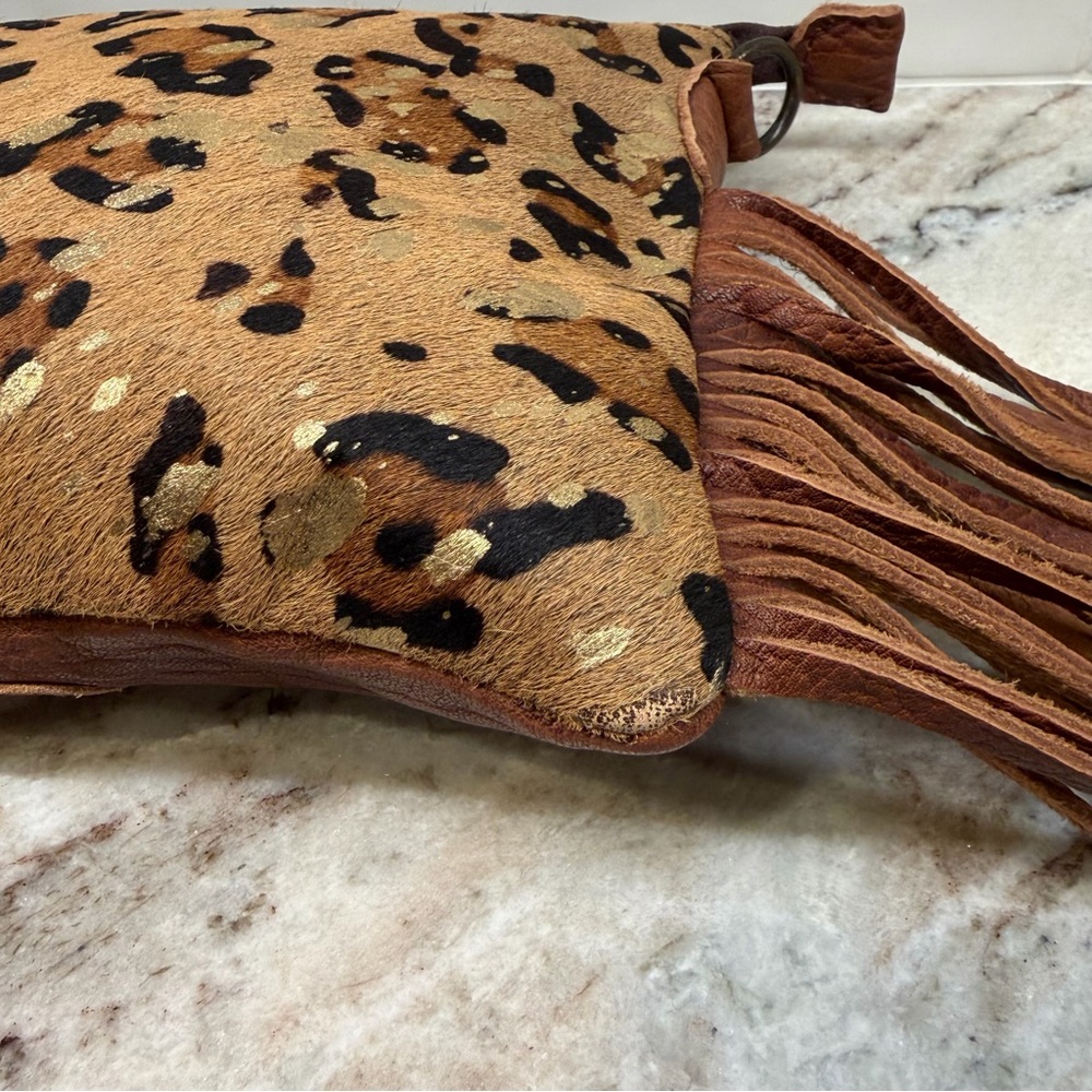 American Darling Women's Crossbody Messenger Bag Fringe Leopard Print Western - Picture 14 of 16